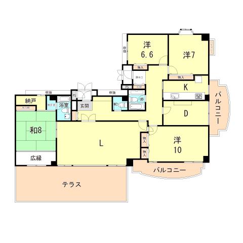 フォーシーズンズ芦屋(4LDK/5階)の間取り写真