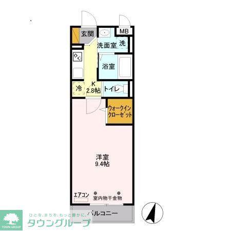 エスポワール八汐(1K/3階)の間取り写真