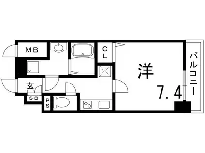 LEGESTA兵庫RIVAGE(1K/5階)の間取り写真