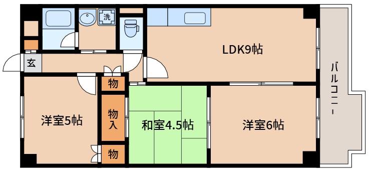 エヌエムセーズ(3LDK/6階)の間取り写真