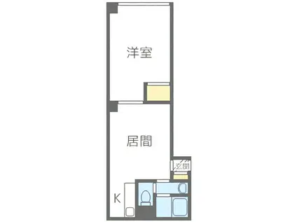 ヴィラエターナル(1DK/4階)の間取り写真