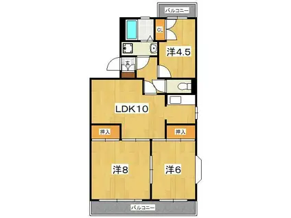 第2府川マンション(3LDK/2階)の間取り写真