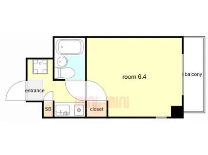 デリード塚本(1K/4階)の間取り写真