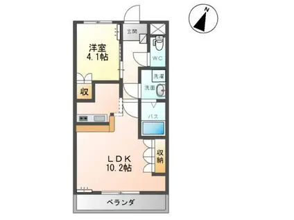 サンロード・S(1LDK/2階)の間取り写真