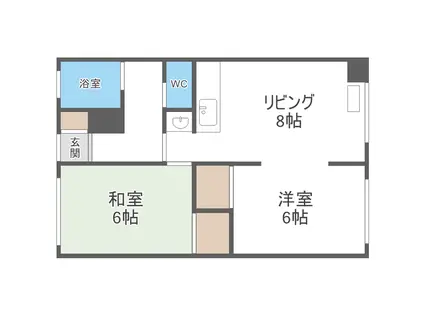 丸増豊平ロイヤルハイツ(2LDK/3階)の間取り写真