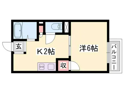 ローズハイツ(1K/1階)の間取り写真