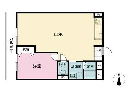 ステート新杉田(1LDK/4階)の間取り写真