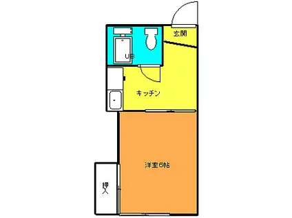弥生ハウス(1K/1階)の間取り写真