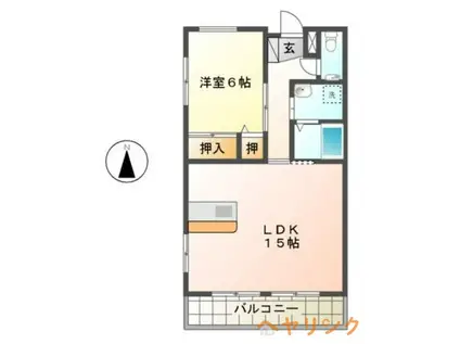 若葉台ハイツ(1LDK/2階)の間取り写真