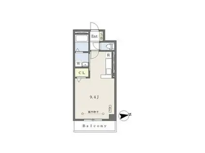 クレベール(ワンルーム/2階)の間取り写真