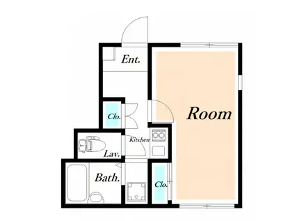 レオネクストハッピネスIII(1K/1階)の間取り写真