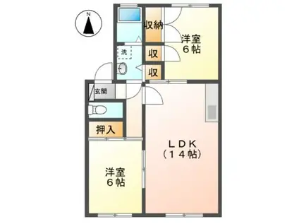 クレシェンド順喜(2LDK/1階)の間取り写真