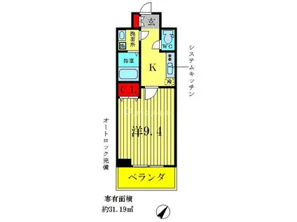 GRAND RISE(1K/5階)の間取り写真