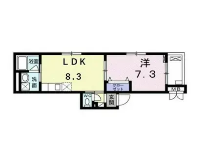 カーサ アルド-レ(1LDK/4階)の間取り写真