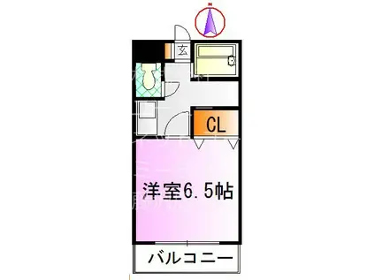 小田急江ノ島線 鵠沼海岸駅 徒歩1分 4階建 築26年(1K/1階)の間取り写真