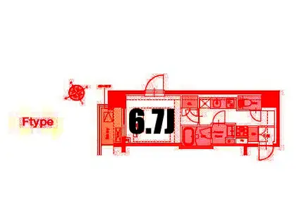 ラグゼナ磯子(1K/7階)の間取り写真