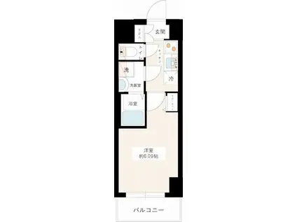 マキシヴ八王子デュエ(1K/13階)の間取り写真