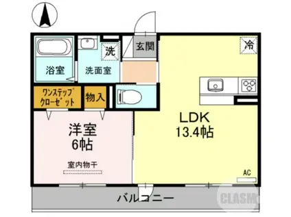 ディーバ(1LDK/3階)の間取り写真