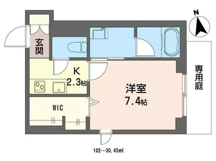 メゾン桜(1K/1階)の間取り写真