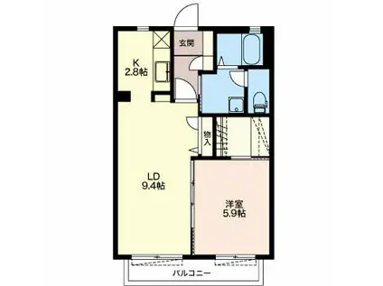 アルテシア(1LDK/2階)の間取り写真