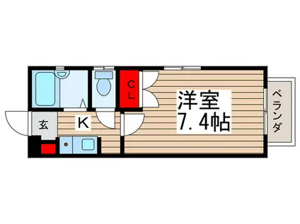コーポ松風(1K/1階)の間取り写真
