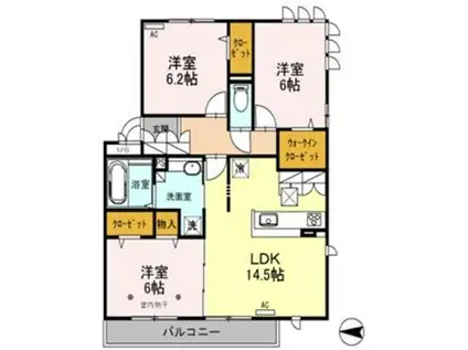 ロイジェントパークス レイクタウン III N(3LDK/1階)の間取り写真