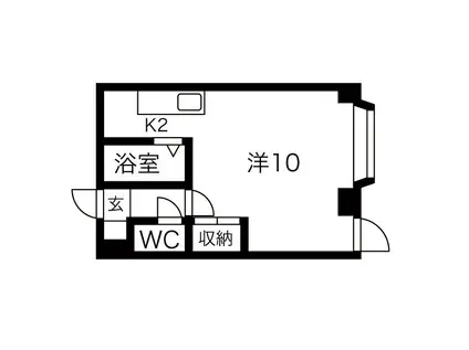 ローヤルハイツ南郷15(1K/1階)の間取り写真