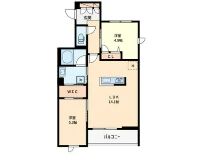 JOANNA(2LDK/3階)の間取り写真