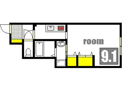 メゾン大野(1K/1階)の間取り写真