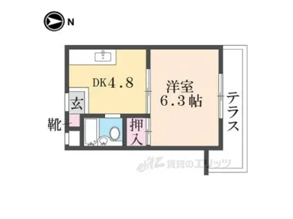 コーポ南野(1DK/4階)の間取り写真