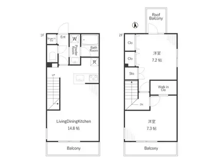 ESTAGEO NERIMA(2LDK/4階)の間取り写真