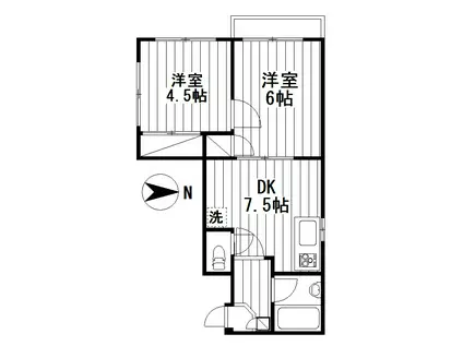 グランツハウス(2DK/3階)の間取り写真