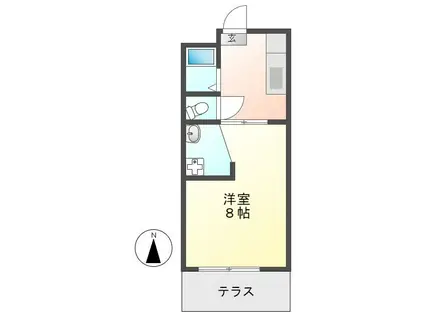 レジデンス光I(1K/1階)の間取り写真