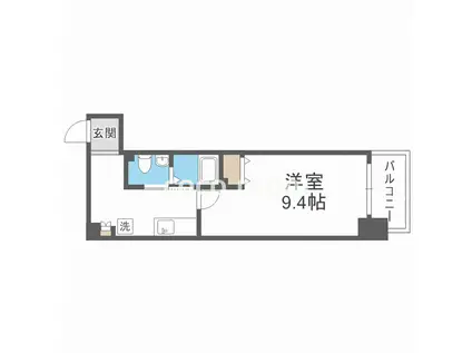 JINO新町(1K/9階)の間取り写真