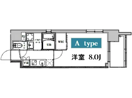 ブレスト大宮(1K/2階)の間取り写真