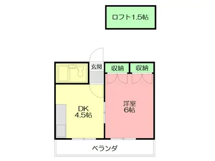 CIEL A(1DK/1階)の間取り写真