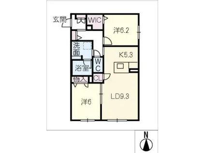 フェニー コート(2LDK/1階)の間取り写真