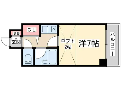 ロイヤルハイツ西淡路PART2(1K/9階)の間取り写真