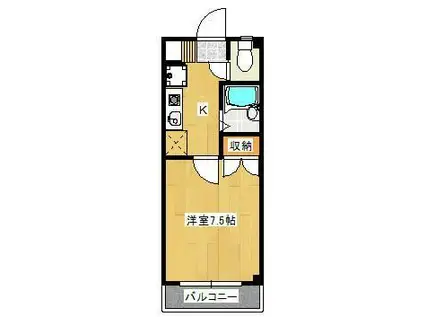 ホーマット青戸(1K/3階)の間取り写真