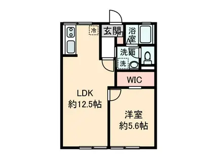 シティハイム シーハイツ(1LDK/1階)の間取り写真