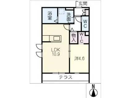 守山区守山三丁目計画A棟(1LDK/1階)の間取り写真