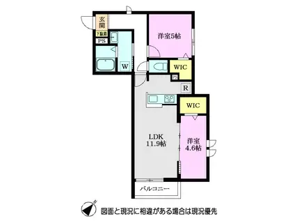 CASA CALDA(2LDK/3階)の間取り写真