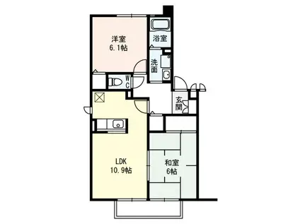 エスト・ステーブル(2LDK/1階)の間取り写真