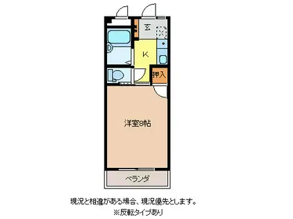 カーサ・クリタ(1K/3階)の間取り写真