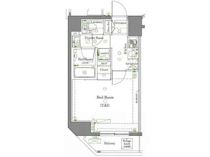 DIPS墨田イースト(1K/2階)の間取り写真