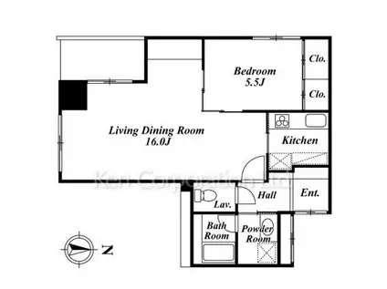 代官山プラザ(1LDK/6階)の間取り写真