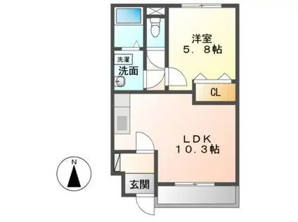 シャルマンハイツ(1LDK/1階)の間取り写真