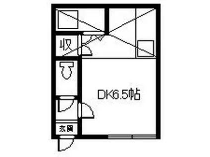 パラドール(ワンルーム/2階)の間取り写真