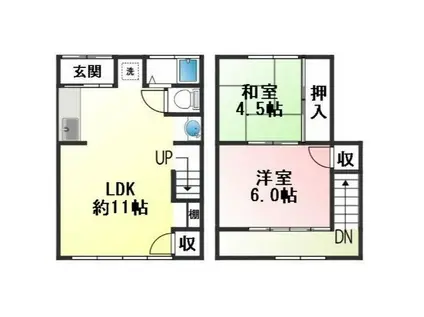 アウロラ(2LDK/1階)の間取り写真