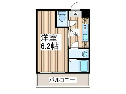 アザーレ・パッシオ中央林間(1K/1階)の間取り写真